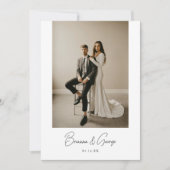 Moderne foto script Elopement bruiloftsreceptie Kaart (Voorkant)