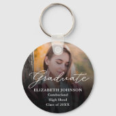 Moderne Foto Script Geschenk Sleutelhanger (Voorkant)