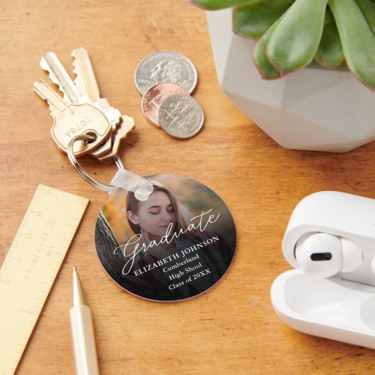 Moderne Foto Script Geschenk Sleutelhanger (Bureau)