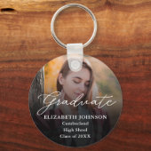 Moderne Foto Script Geschenk Sleutelhanger (Voorkant)