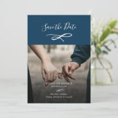 Moderne foto script save the date (Staand voorkant)
