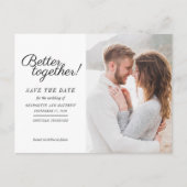 Moderne Foto Script Save The Date Aankondigingskaart (Voorkant)