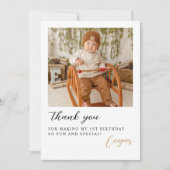 Moderne Foto Script Verjaardag Bedankkaart (Voorkant)