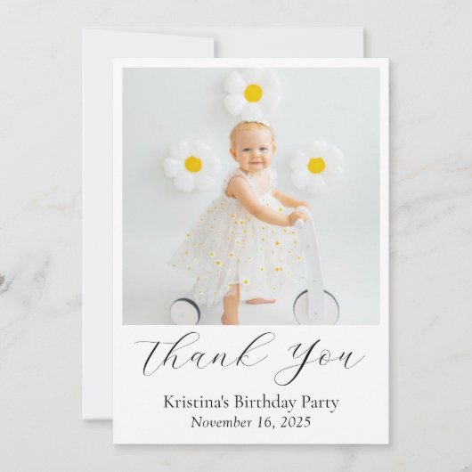 Moderne Foto Script Verjaardag Bedankt Kaart (Voorkant)