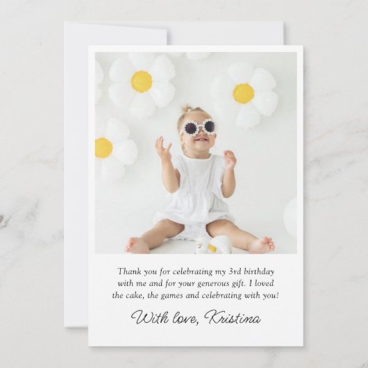 Moderne Foto Script Verjaardag Bedankt Kaart (Achterkant)