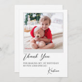 Moderne Foto Script Verjaardag Dank Je Kaart (Voorkant / Achterkant)