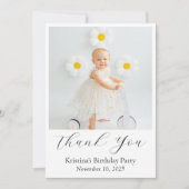 Moderne Foto Script Verjaardag Dankkaart Bedankkaart (Voorkant)