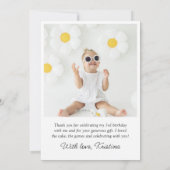 Moderne foto script verjaardags dankkaart bedankkaart (Achterkant)