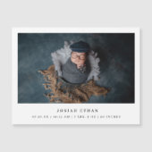 Moderne foto Simple Birth Announcement Magnet Magnetische Uitnodiging (Voorkant)