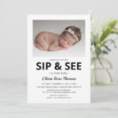 Moderne foto sip en see feestuitnodiging kaart (Staand voorkant)