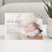 Moderne foto Sip en zie partijuitnodiging Kaart