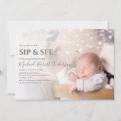 Moderne foto Sip en zie partijuitnodiging Kaart (Voorkant)