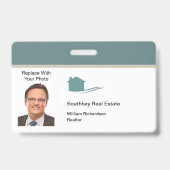 Moderne foto sjabloon onroerend goed naam badge (Achterkant)
