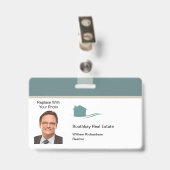 Moderne foto sjabloon onroerend goed naam badge (Achterkant met clip)