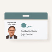 Moderne foto Sjabloon Real Estate Name Badge (Voorkant)