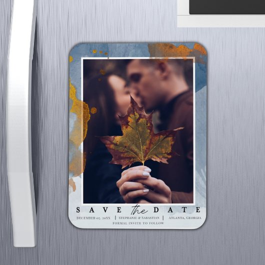 Moderne Foto Sjabloon Save the Date Huwelijk Magneet