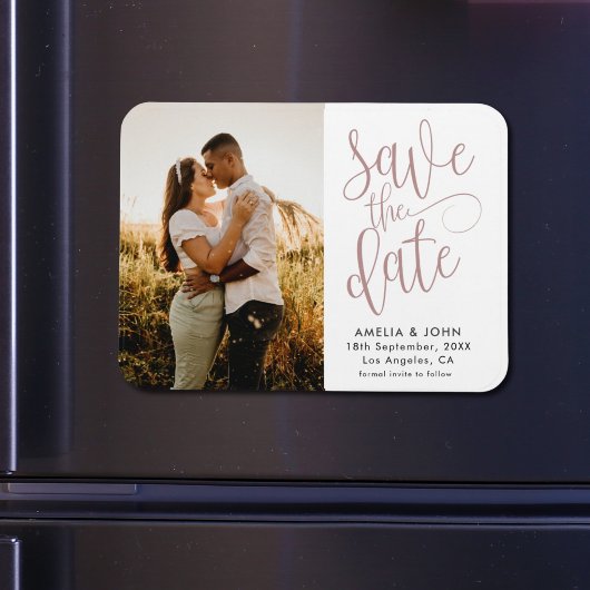 Moderne Foto Sjabloon Save the Date Huwelijk Magneet