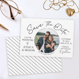Moderne foto Sla de uitnodiging voor datumbruiloft