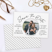 Moderne foto Sla de uitnodiging voor datumbruiloft