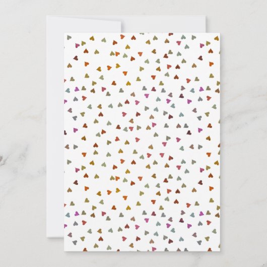 Moderne foto Sla het Datumscript Hart Confetti Kaart (Achterkant)