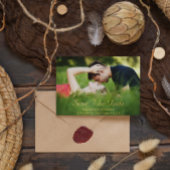 Moderne foto slaat de datumkaart op folie uitnodiging