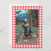 Moderne foto Slice Baby Pizza Eerste Verjaardag Kaart (Achterkant)