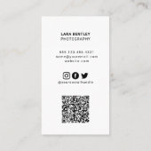 Moderne foto social media stylist met QR code Visitekaartje (Achterkant)