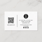 Moderne foto Sociale media QR Code Business Logo Visitekaartje (Achterkant)