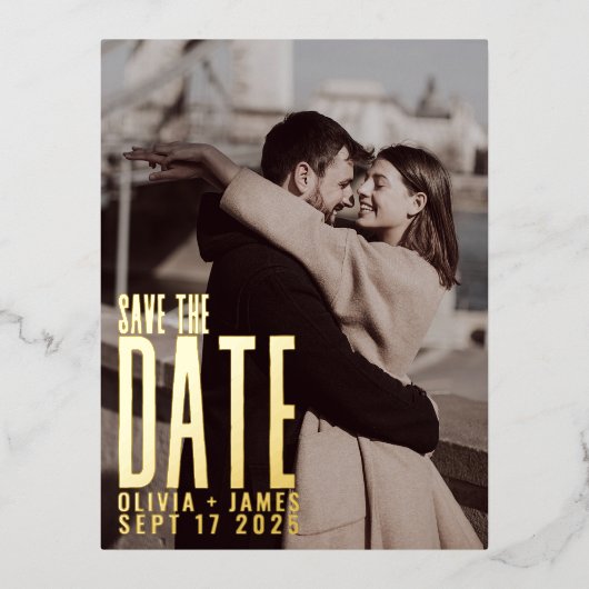 Moderne foto sparen de aankondiging van het huweli (Voorkant)