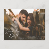 Moderne foto Stijlvolle bruiloft Save the Date Aankondigingskaart (Voorkant)