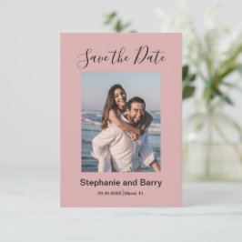 Moderne foto stoffig roze save the date