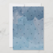 Moderne foto stoffige blauwe save the date bruilof (Achterkant)