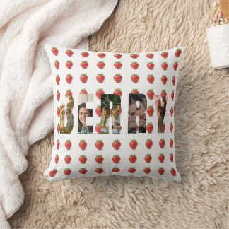 Moderne foto Strawberry Word met Letters foto's Kussen
