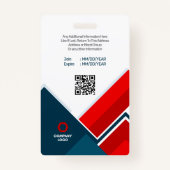 Moderne foto, streepjescode, Logo, naam Badge (Achterkant)