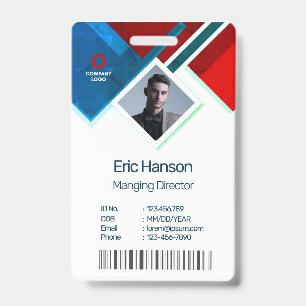 Moderne foto, streepjescode, QR, naamkaartje Badge