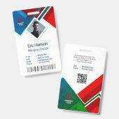Moderne foto, streepjescode, QR, naamplaatje Badge (Voor- en achterkant)