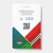 Moderne foto, streepjescode, QR, naamplaatje Badge (Achterkant)