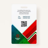 Moderne foto, streepjescode, QR, naamplaatje Badge (Achterkant)
