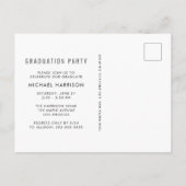 Moderne foto strook afstudeerfeest uitnodiging briefkaart (Achterkant)