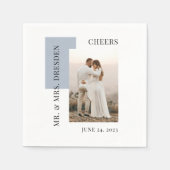 Moderne foto 'Stusty Blue Wedding Wedding Receptio Servet (Voorkant)