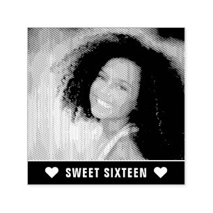 Moderne Foto Sweet Sixteen Harten Zelfinktende Stempel