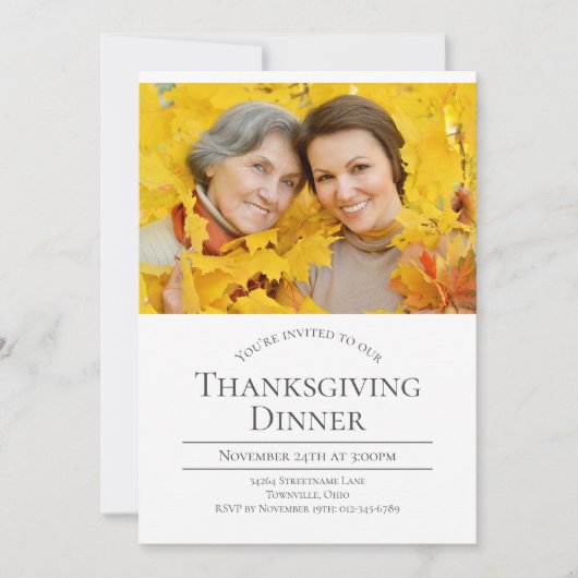 Moderne foto-Thanksgiving Kaart (Voorkant)