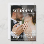 Moderne foto tijdschrift cover Bruiloft uitnodigin Kaart (Voorkant)