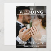 Moderne foto tijdschrift cover Bruiloft uitnodigin Kaart (Voorkant / Achterkant)