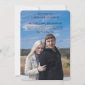 Moderne Foto Top Tekst Verticale Huwelijksuitnodig Kaart (Voorkant)