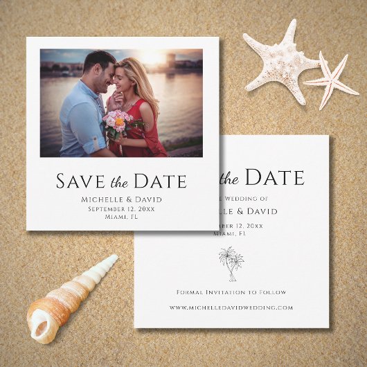 Moderne Foto Tropische Palmbomen Bestemming Save The Date