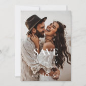 Moderne foto trouw save the dates date (Voorkant)