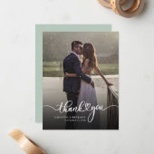 Moderne foto trouwfoto Dank u Notitiekaartje (Voorkant / Achterkant in situ)