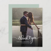 Moderne foto trouwfoto Dank u Notitiekaartje (Voorkant / Achterkant)