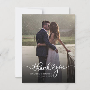Moderne foto trouwfoto Dank u Notitiekaartje